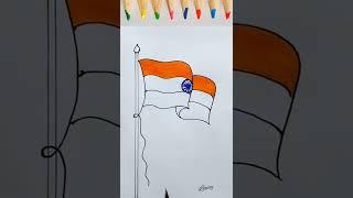 How to Draw National Flag of India | Independence Day Drawing| Republic Day Drawing #drawing #shorts