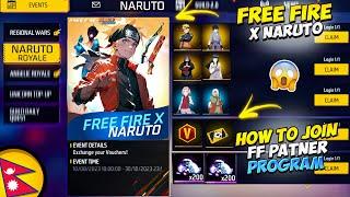 Free Fire X Naruto  Rewards  - How To Join Free Fire Partner Program in Nepal ?