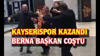 Kayserispor kazandı. Başkan Berna Gözbaşı, yöneticiler ve futbolcular oynadı