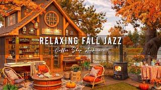 Cozy Fall Coffee Shop Ambience: Relaxing Jazz Music & Fireplace Sounds for Studying, Relax & Sleep