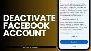 How To Deactivate Facebook Account