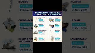 INDIAN UNION TERRITORIES & THEIR YEAR OF FORMATION And Capital Name #gkquestion #shorts