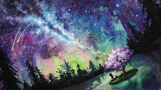 Galaxy Umbrella Watercolor +Galaxy Painting[How to draw galaxy stars]