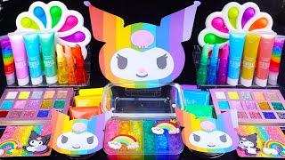 Kuromi Rainbow Slime Mixing Random things into slime #ASMR #Satisfying #slimevideo #sanrioslime