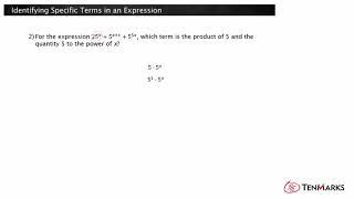 Identifying Specific Terms in an Expression (A-SSE.1a)