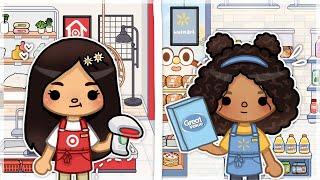 TARGET VS WALMART  (Slomo supermarket) *WITH VOICE* II Toca boca life world