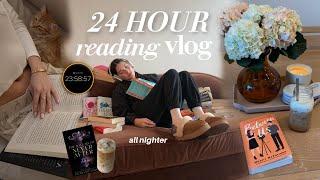 24 hour reading vlog  | all nighter readathon, new 5 ⭐️ books, binging books *spoiler free*