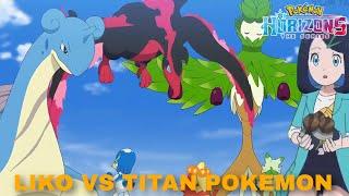 Liko VS Titan Arboliva, Lapras And Galarian Moltres Pokemon Horizons Episode 68 [Eng Sub]