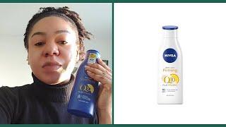 Nivea Q10 Body milk ,which should you  use , white or blue bottle ?