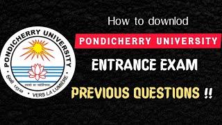 How to download pondicherry university entrance exam previous year question paper l pu entrance exam