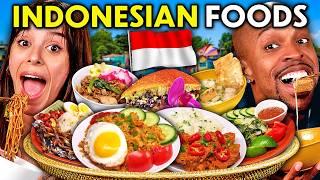 Americans Try Indonesian Food For The First Time! (Nasi Goreng, Mie Tek Tek, Gado-gado)