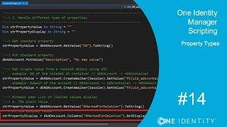 One Identity Manager | Scripting #14 | Database and API - Property Types