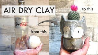 AIR DRY CLAY Fox Pot - Home Decor Plant Pot