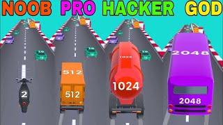 11Minutes satisfying gameplay  ️ NOOB VS PRO VS HACKER VS GOD in 2048 Race 2025