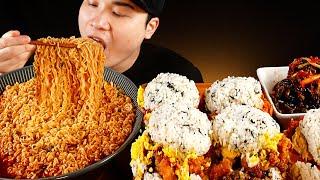 육개장 사발면과 든든한 밥버거 먹방~!! 리얼사운드 ASMR Mukbang(Eating Show)