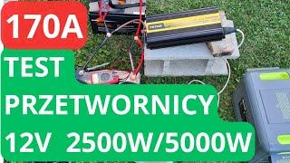 170A DC Przez Godzinę. Test PRZETWORNICY 12V 2500W/5000W. Vevor.