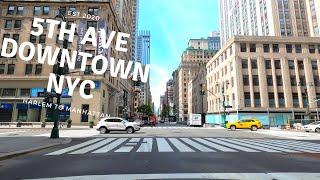 5TH Avenue Harlem to Manhattan Downtown New York City (NYC) | USA 4K