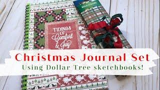 DIY Christmas Journals Using Dollar Tree Sketchbooks! ️ Christmas Craft Fair Series 2020