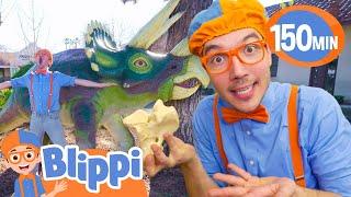 2+ Hours of Dino Fun! Blippi's Dino Day Out and Dinosaur Adventures  | Educational Videos for Kids