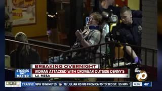 Woman attacked with crowbar outside of Denny's