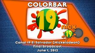 Canal 19 El Salvador (Nickelodeon) final broadcast (multiple POVs) - 06-01-2012