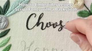 How to Embroider Letters Script Using a Backstitch