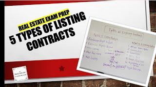 5 Types of Listing Contracts | Real Estate Exam Prep Videos