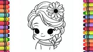 How to draw Elsa from Frozen, Disney princess Elsa drawing, Elsa Frozen movie 2 colouring pages