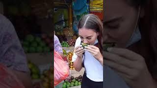 Trying Kiwano fruit - Indonesian local market