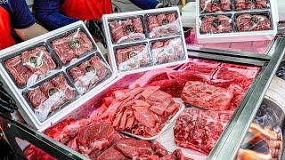 Only three days a week. Butchers Buy cattle at auction and sold at low prices │Korean Butcher's Shop