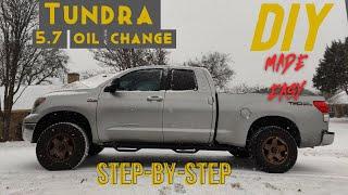 Toyota Tundra 5.7 Oil Change (easiest & fastest step by step w/ oil capacity, tool list torque spec)