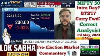 Aditya Arora Pre Election Market Commentary️| NIFTY 50 Correct Analysis | NDTV Profit | 3 May, 2024