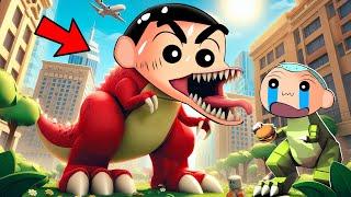 Shinchan Become King T Rex To Eat His Friends  | Roblox Be A T Rex | Funny Game 