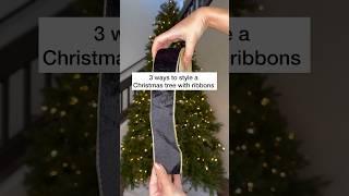 3 ways to style a Christmaswith ribbons! #christmasdecor #ribbon #howto #holidaydecor #decoration