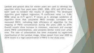 Estimating Air Particulate Matter 10 Using Landsat Multi Temporal Data and Analyzing its Annual Temp