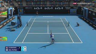 Novak Djokovic VS Juan Martin Del Potro | Australian Open | Tennis Elbow 4 Mod XKT | Gameplay