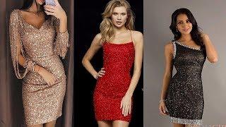 Beautiful Short Prom Sequin Dress Designs Ideas||Sequin Mini Cocktail Dress /Stunning Party Dresses