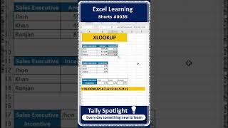 How to use XLOOKUP in Excel - 35 | Excel Learning for Beginners #Shorts