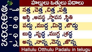 త థ ద ధ న tha ttha dha ddha na Otthulu Padalu | vatthulu padalu | ఒత్తులు పదాలు #halluluvattupadalu