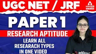 NTA UGC NET 2022 | Research Aptitude Paper 1 | Learn All Research types in one video