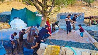 🪣"Amir and family: Installing a Water Heater & Washing Rugs: A Family Day at the Farm"