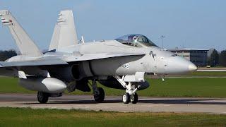 Impressive Takeoff of Finnish F-18s on a Mission