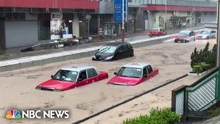 Black storm warning in Hong Kong as over 6 inches of rain falls in one hour