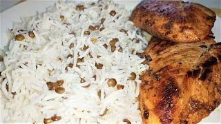 Adas Polow Lentil Rice with Roasted Chicken - Iran