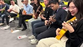 Musical team building activity with ukuleles, hosted by Big Music in Sydney