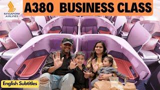 ️  Singapore Airlines A380 Business Class ️ Double Bed | தமிழ் Review |  Adani Lounge | SQ423