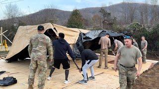 Setting up Base Camp in North Carolina for Hurricane Relief