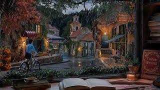 Italian Village Evening Rain Ambience with Distant Thunder Sounds for Focus, Study, and Relaxation