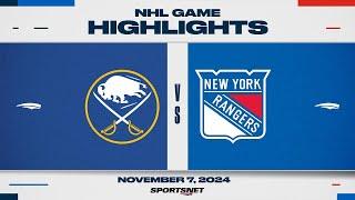 NHL Highlights | Sabres vs. Rangers - November 7, 2024