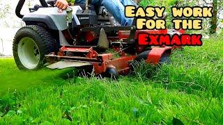 Mowing Overgrown Backyard With Exmark Radius X Series 60"